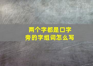 两个字都是口字旁的字组词怎么写