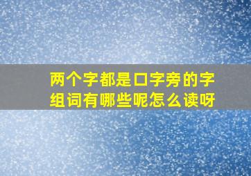 两个字都是口字旁的字组词有哪些呢怎么读呀