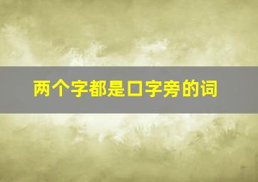 两个字都是口字旁的词