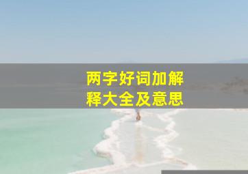 两字好词加解释大全及意思