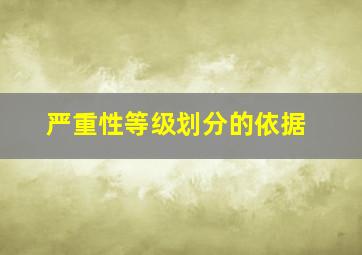 严重性等级划分的依据