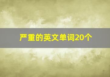 严重的英文单词20个