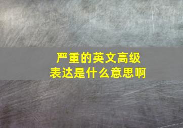 严重的英文高级表达是什么意思啊