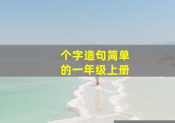 个字造句简单的一年级上册