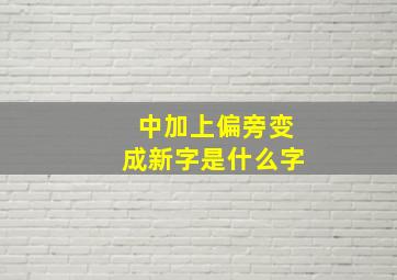 中加上偏旁变成新字是什么字