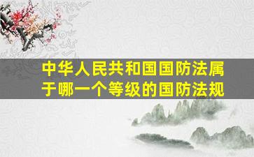 中华人民共和国国防法属于哪一个等级的国防法规