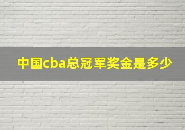 中国cba总冠军奖金是多少