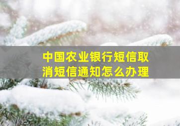 中国农业银行短信取消短信通知怎么办理