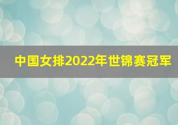 中国女排2022年世锦赛冠军