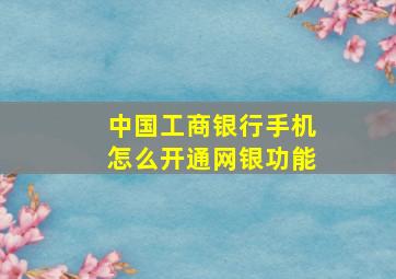 中国工商银行手机怎么开通网银功能