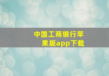 中国工商银行苹果版app下载