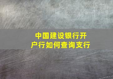 中国建设银行开户行如何查询支行