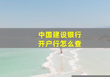 中国建设银行开户行怎么查