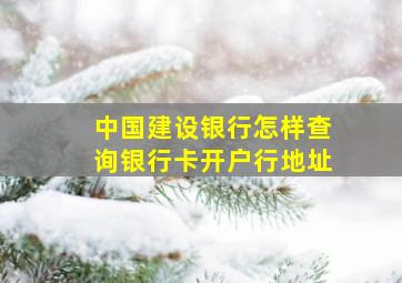 中国建设银行怎样查询银行卡开户行地址