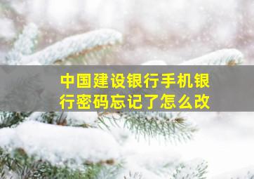 中国建设银行手机银行密码忘记了怎么改