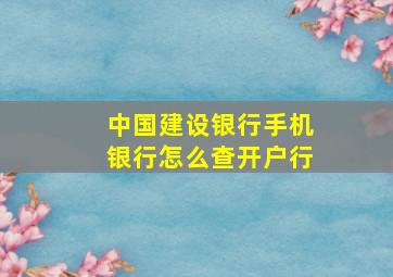 中国建设银行手机银行怎么查开户行