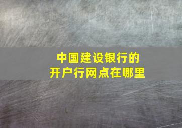 中国建设银行的开户行网点在哪里