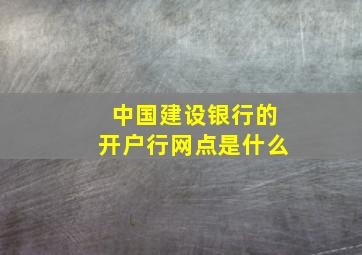 中国建设银行的开户行网点是什么