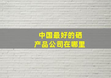 中国最好的硒产品公司在哪里