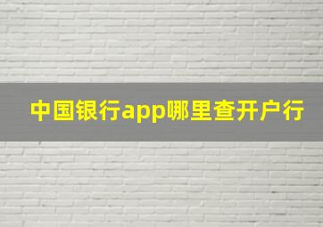 中国银行app哪里查开户行