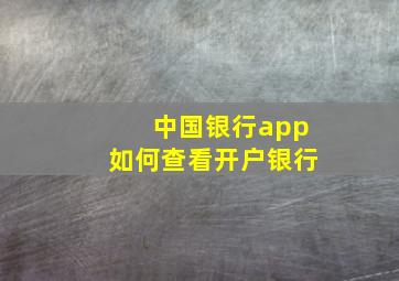 中国银行app如何查看开户银行