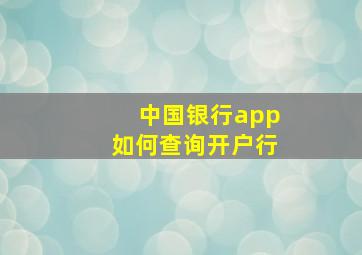 中国银行app如何查询开户行