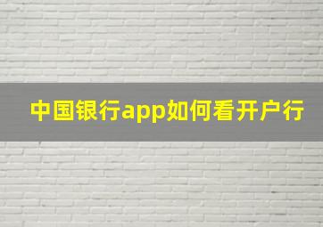 中国银行app如何看开户行