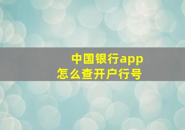 中国银行app怎么查开户行号