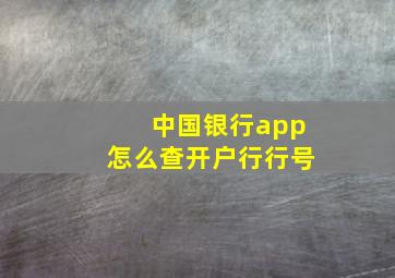 中国银行app怎么查开户行行号