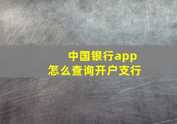 中国银行app怎么查询开户支行