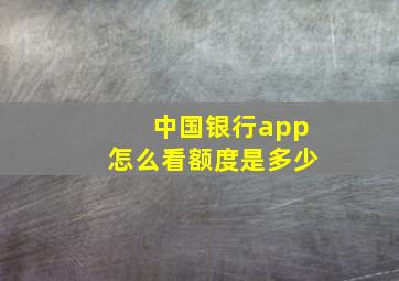 中国银行app怎么看额度是多少