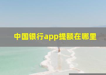 中国银行app提额在哪里