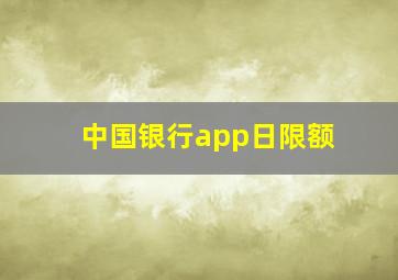 中国银行app日限额