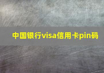 中国银行visa信用卡pin码