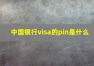 中国银行visa的pin是什么