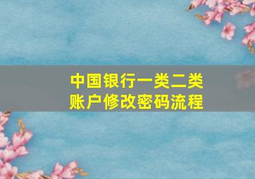 中国银行一类二类账户修改密码流程