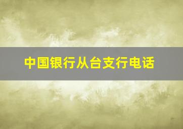 中国银行从台支行电话