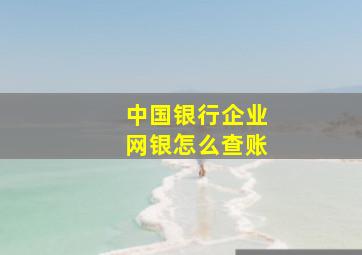 中国银行企业网银怎么查账