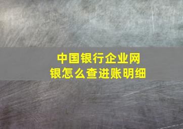 中国银行企业网银怎么查进账明细