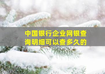 中国银行企业网银查询明细可以查多久的