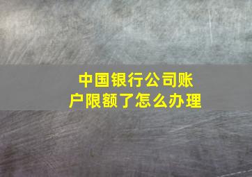 中国银行公司账户限额了怎么办理