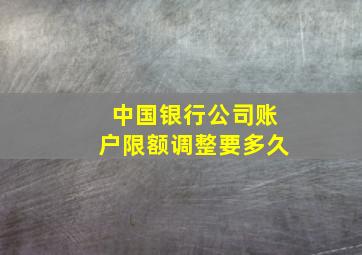 中国银行公司账户限额调整要多久