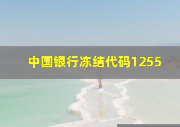 中国银行冻结代码1255