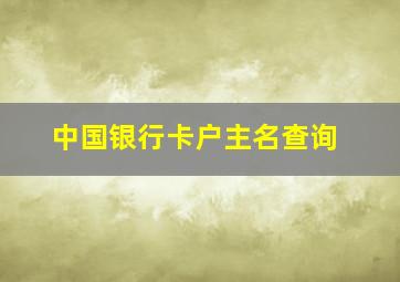 中国银行卡户主名查询