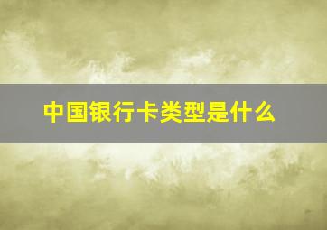 中国银行卡类型是什么