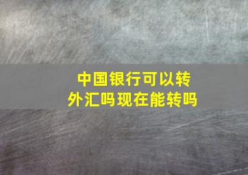 中国银行可以转外汇吗现在能转吗