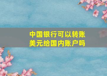 中国银行可以转账美元给国内账户吗