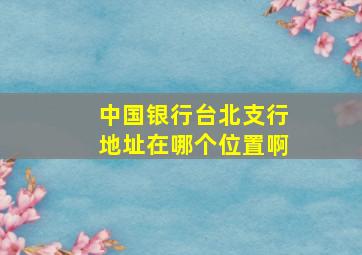 中国银行台北支行地址在哪个位置啊