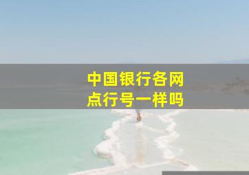 中国银行各网点行号一样吗