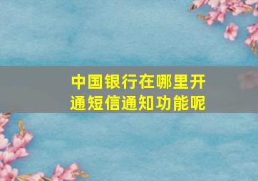 中国银行在哪里开通短信通知功能呢